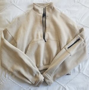 Cropped Zip-up Sweatshirt